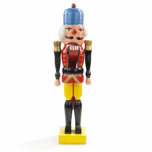 Dziadek do orzechów figuralny, wielokolorowy, drewno polichromowane, Austria, lata 60. - WYMIARY