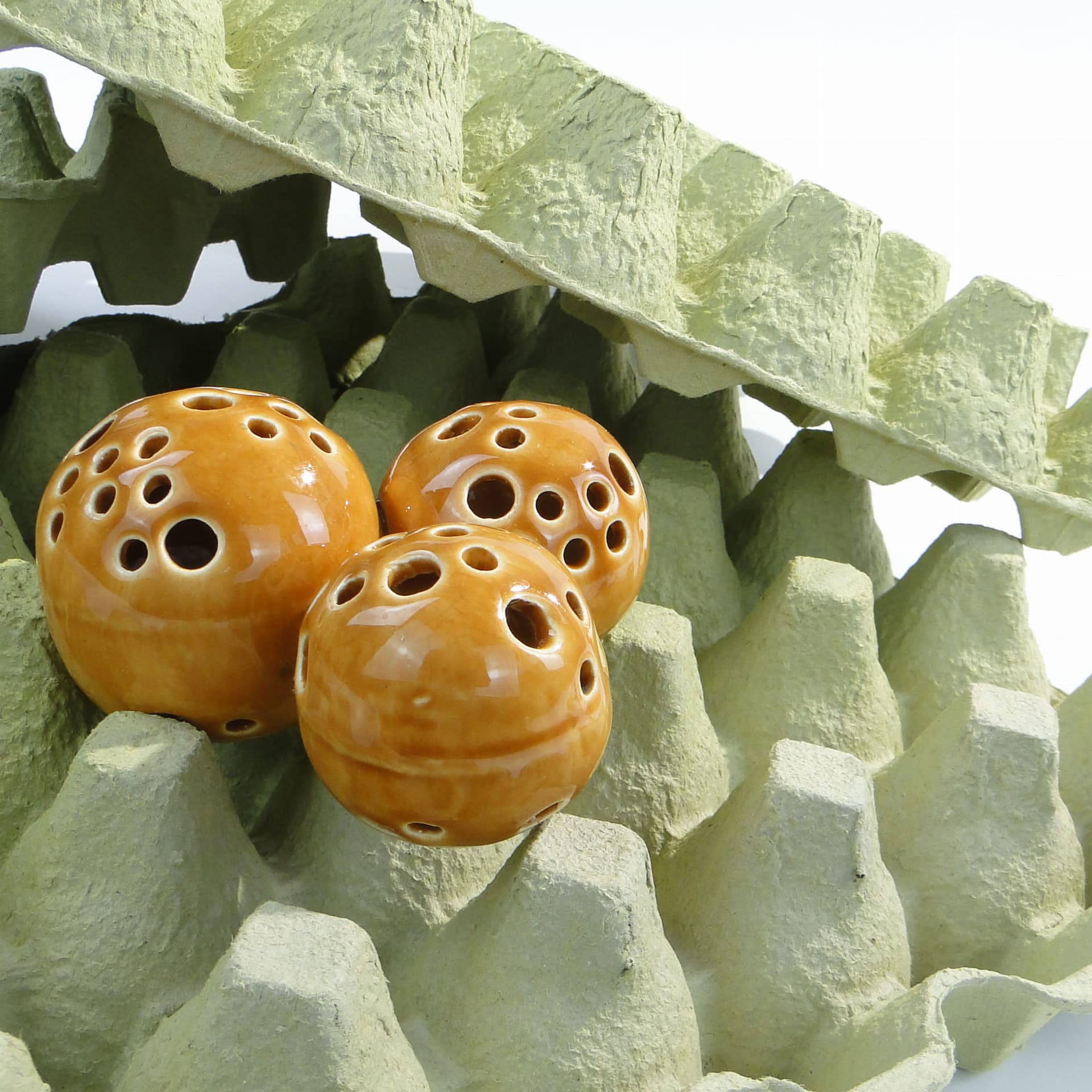 Ikebana Meteoryt, brązowy jasny, ceramika, Polska, lata 60. - 171939