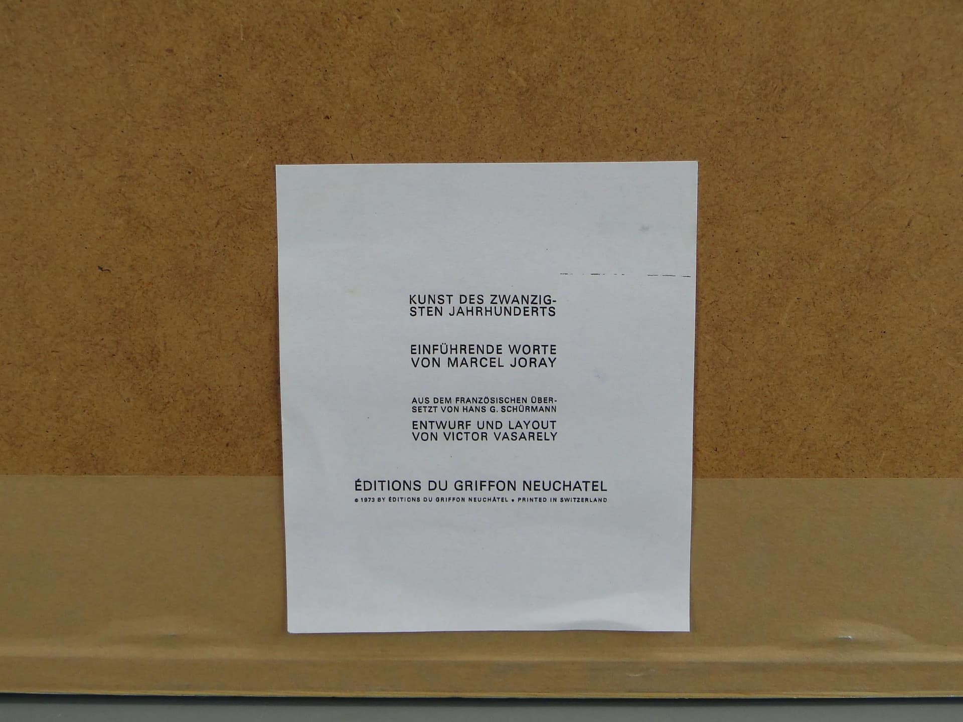 Op art print, grey, glass, by V. Vasarely, France, 1970s. - 11414