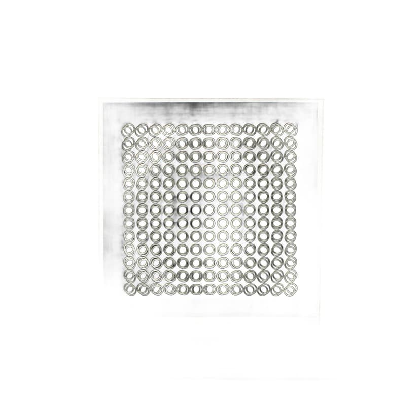 Grafika op-art, szary, szkło, aut. V. Vasarely, Francja, lata 70.