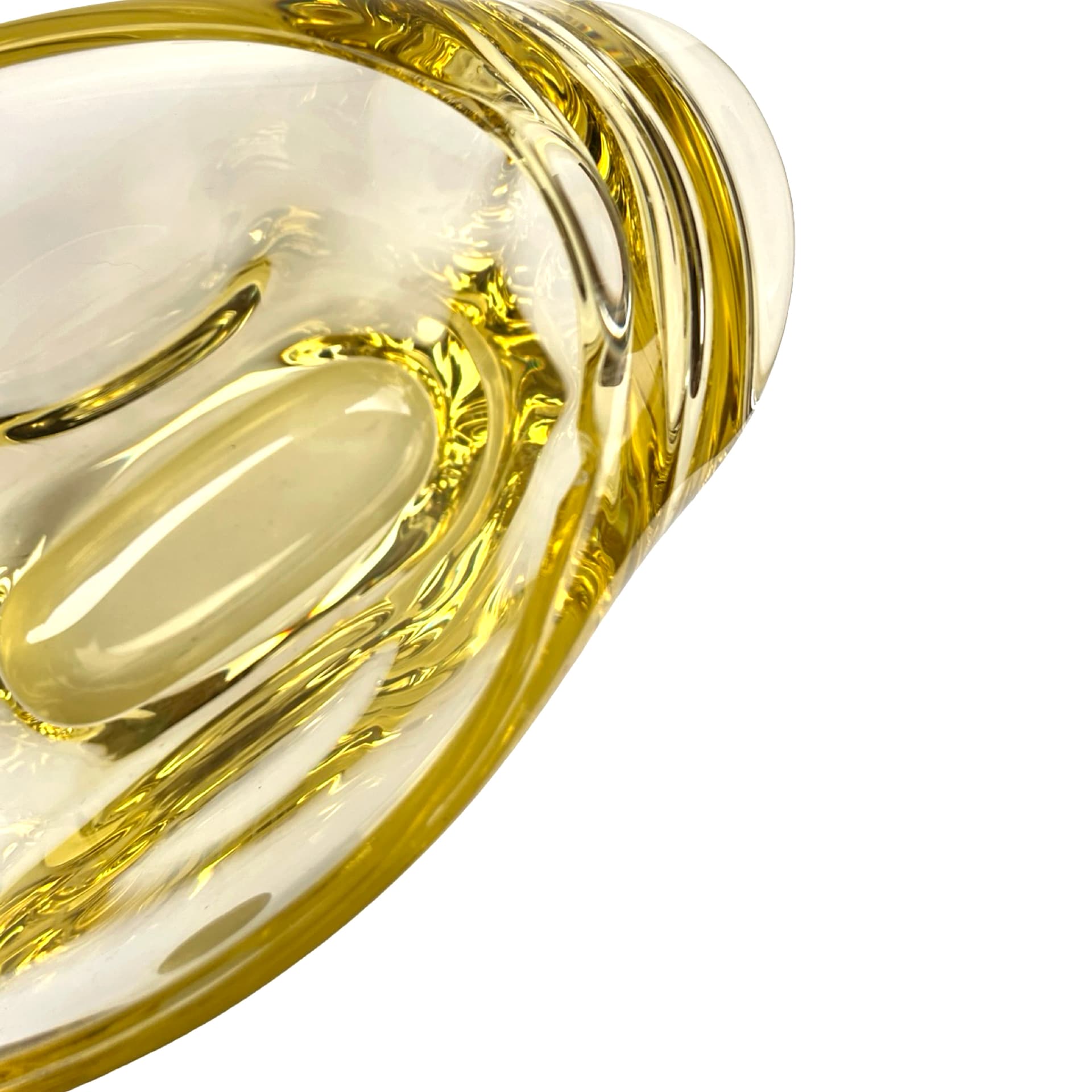 Wazon, żółty, szkło, proj. M. Klinger, Železný Brod Sklo, Czechosłowacja, lata 60. - 172040