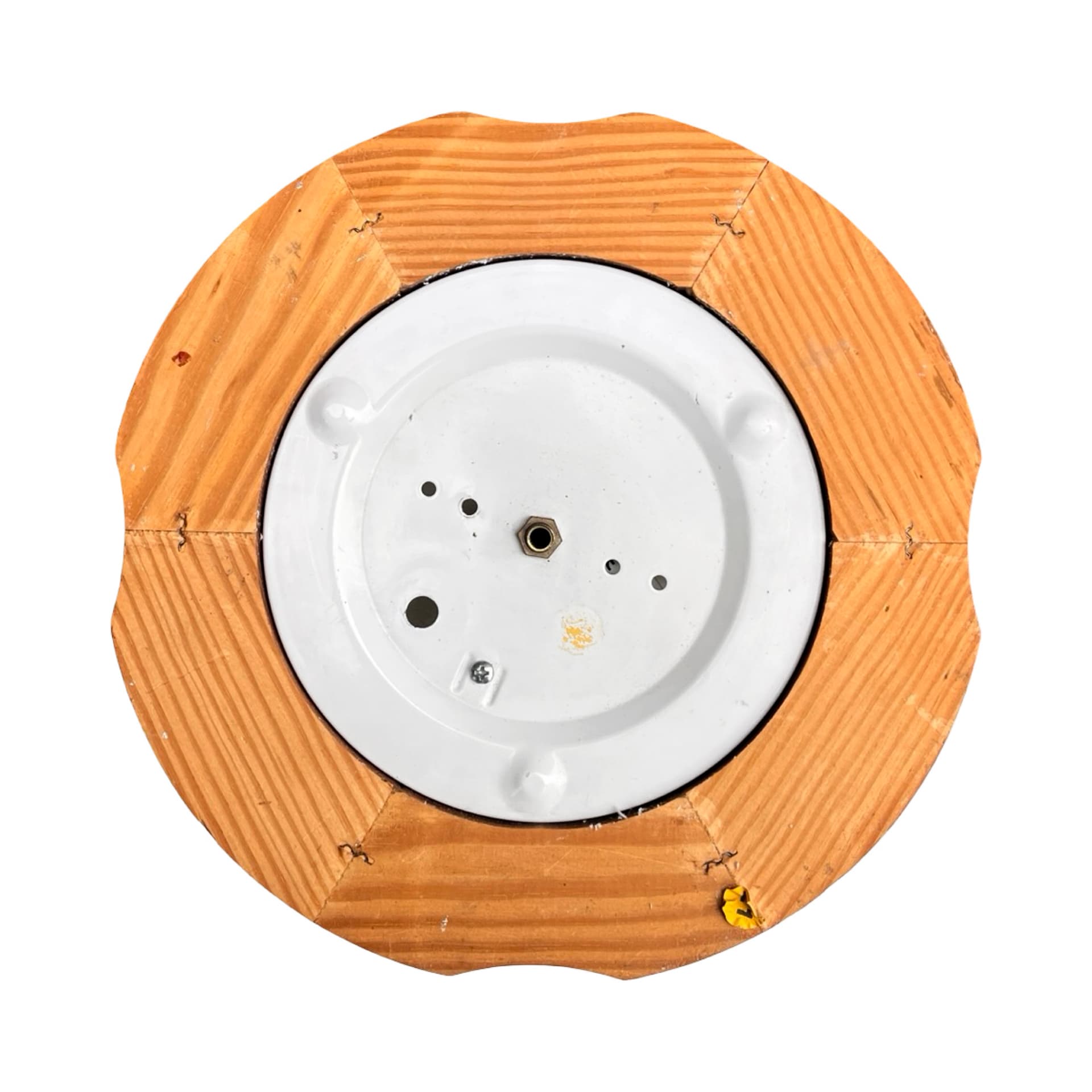 Włoski plafon z lat 70. | szkło lodowe i drewno | Mid Century Modern - 172058