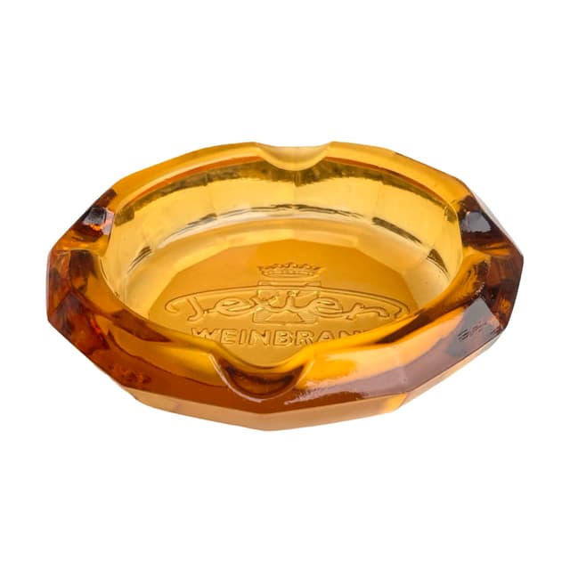 Popielniczka szklana reklamowa Texier Weinbrand, Niemcy, lata 70. - WYMIARY