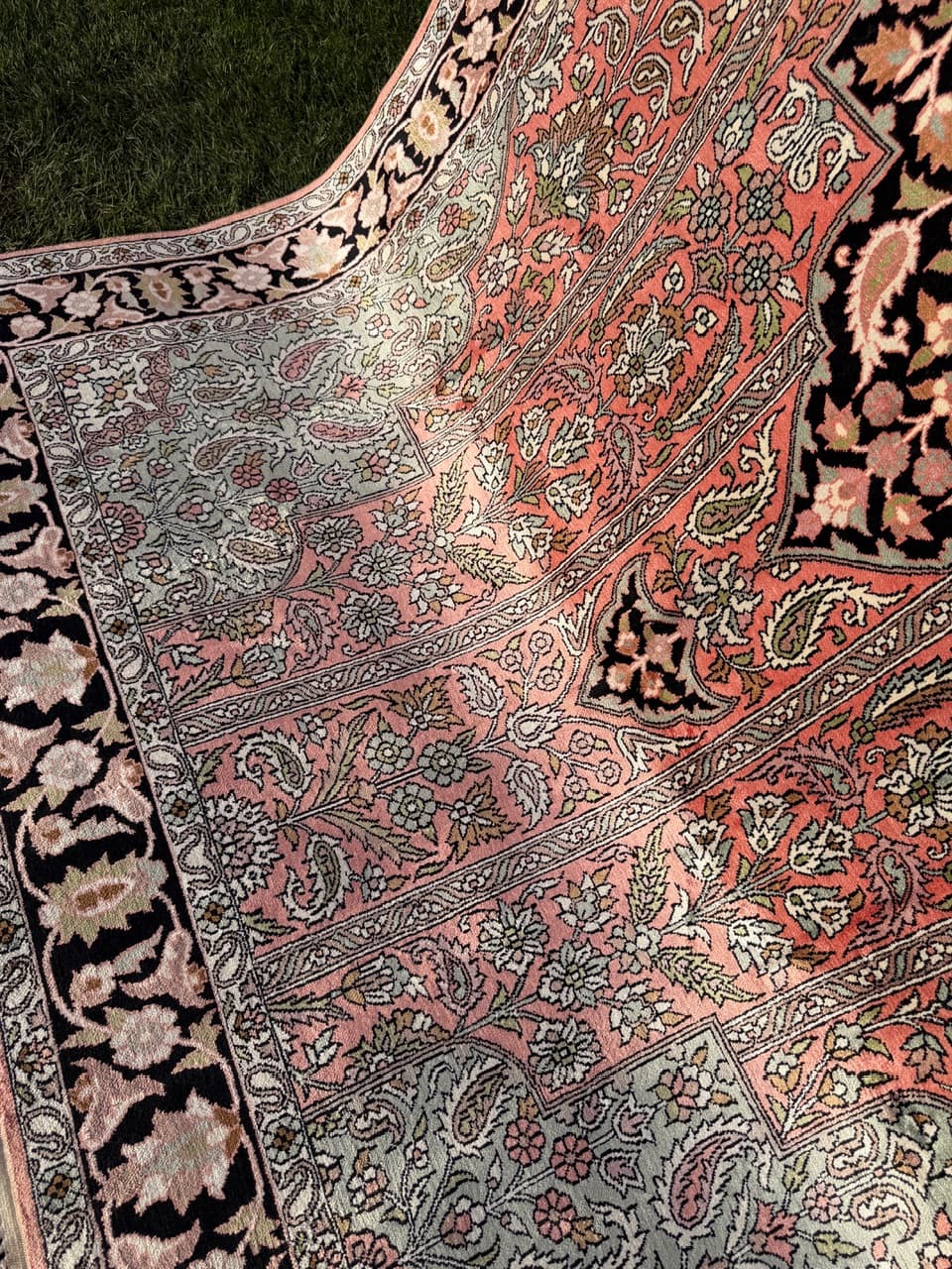 Dywan Ghoum/Qom, czerwony, jedwab, Indie - 172212