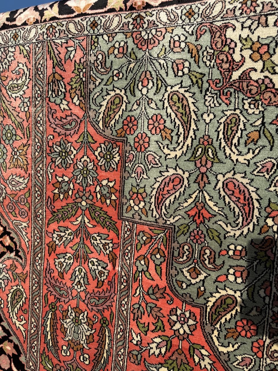 Dywan Ghoum/Qom, czerwony, jedwab, Indie - 172213