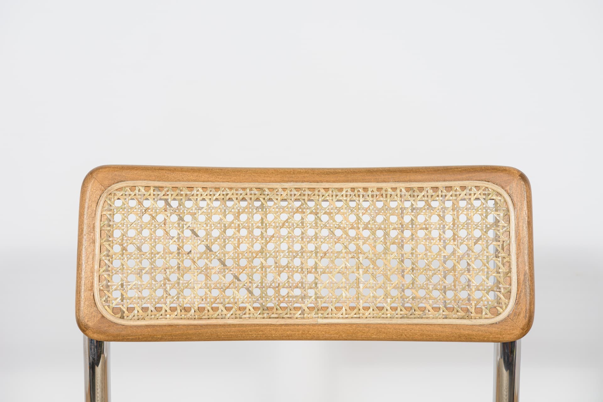 Komplet czterech hokerów Cesca, buk jasnobrązowy, stal chromowana, rattan, proj. M. Breuer, Włochy, lata 70. - 172283