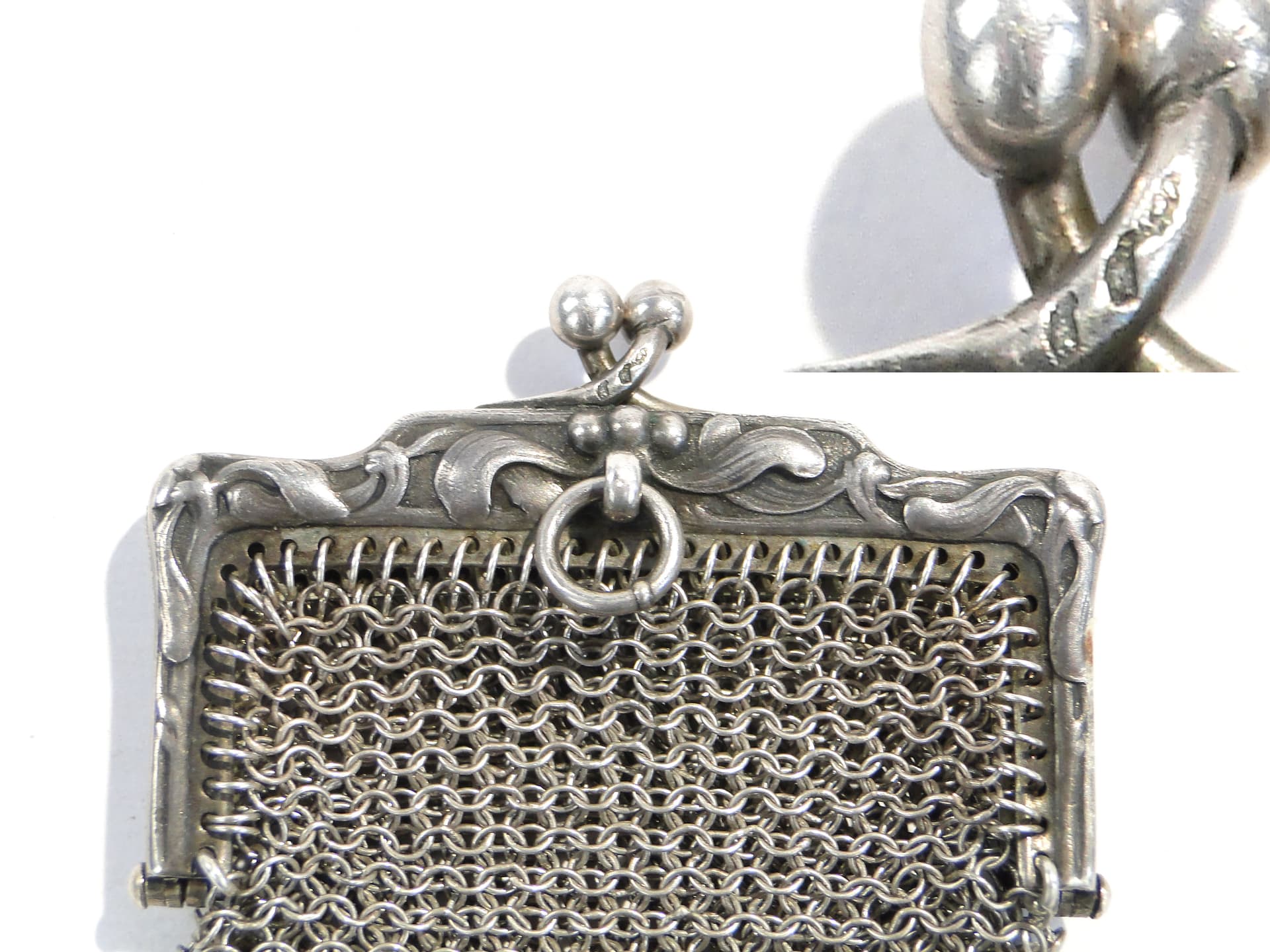 Sakiewka na monety, Neo-Baroque, srebro, Francja, XIX w. - 172346