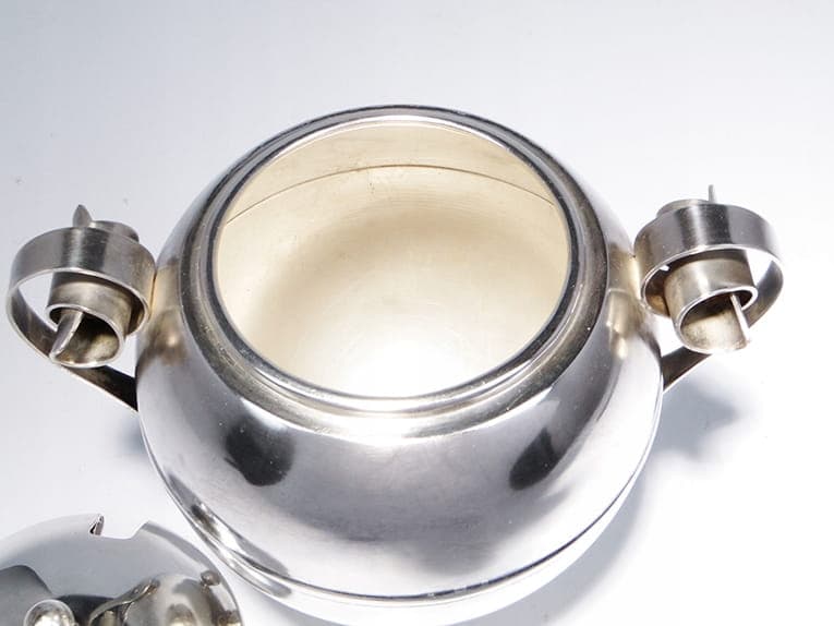 Cukiernica Art déco, srebrny metal, Warszawa, Polska, lata 30. - 172364