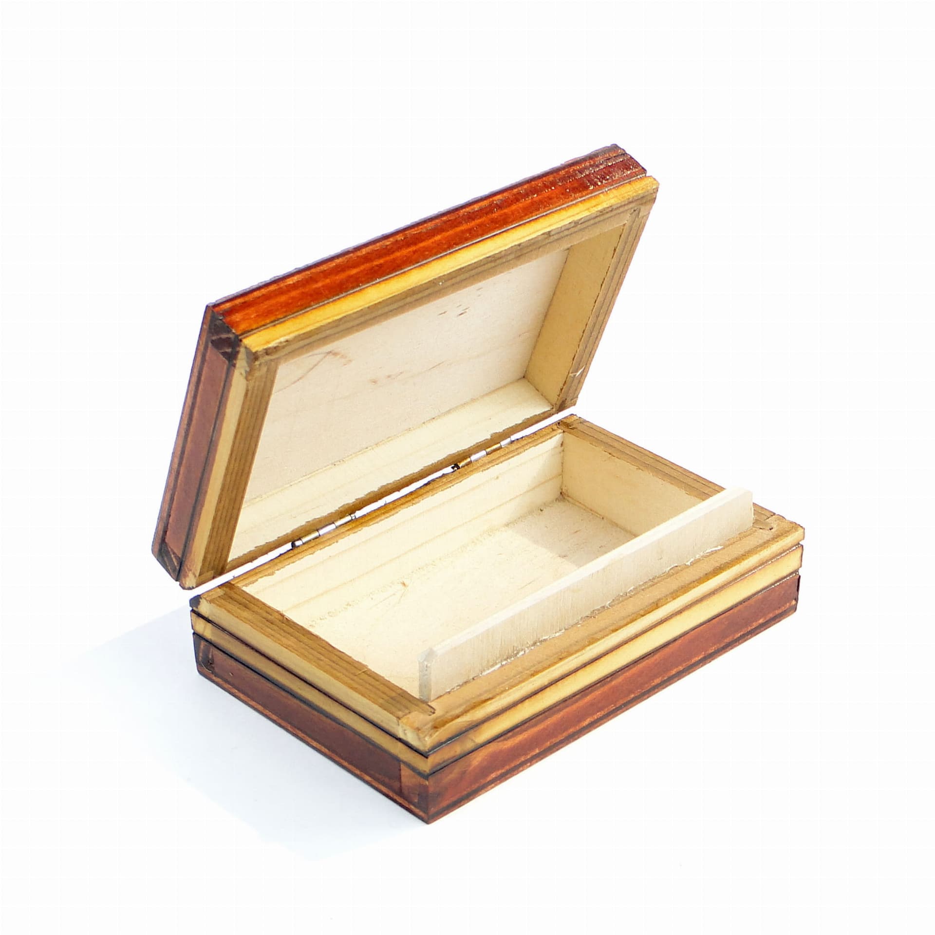 Kasetka na biżuterię, ludowa, drewno pomarańczowy, Polska, lata 80. - 172415