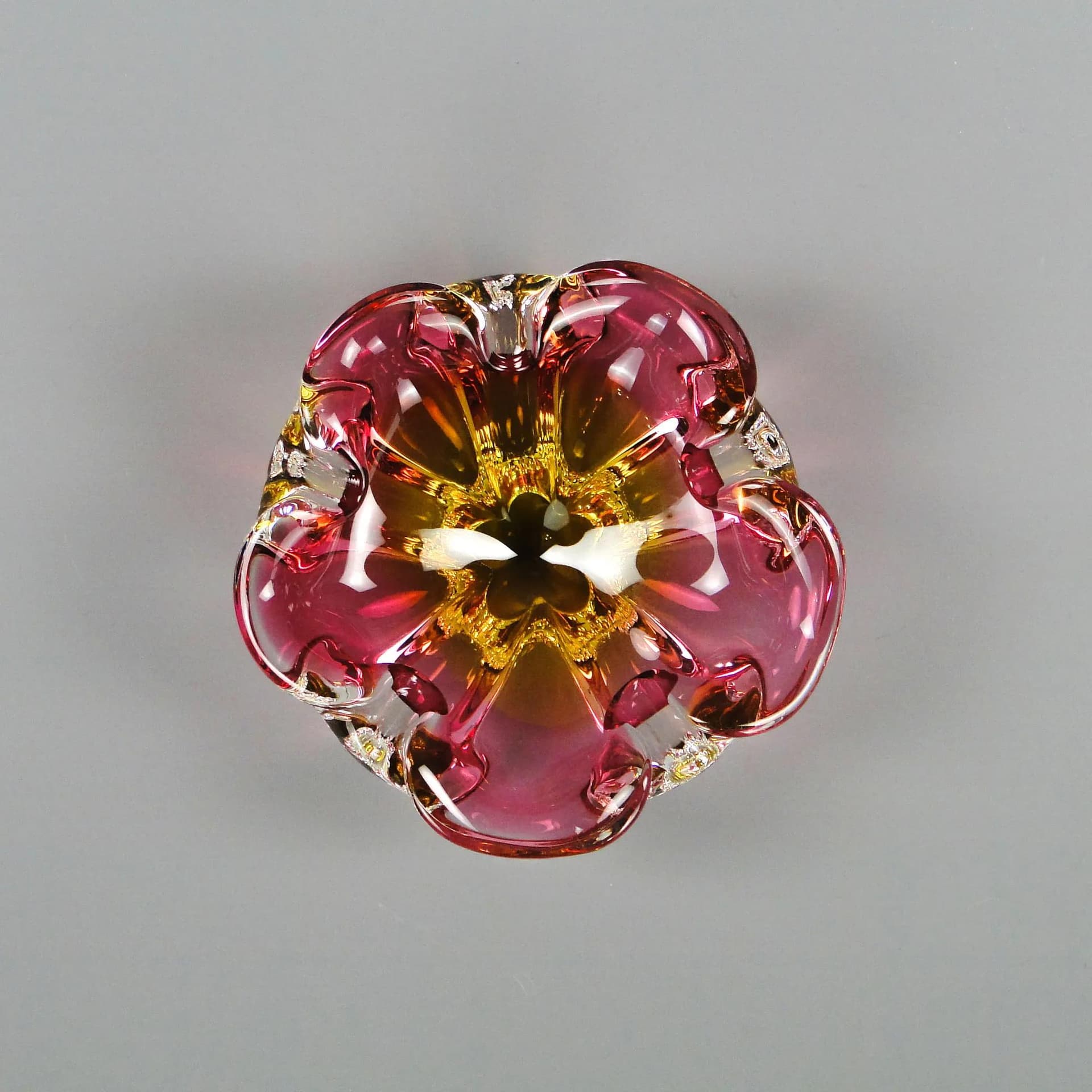 Patera, multikolor, szkło, proj. J. Hospodka, Czechy, lata 60. - 11467