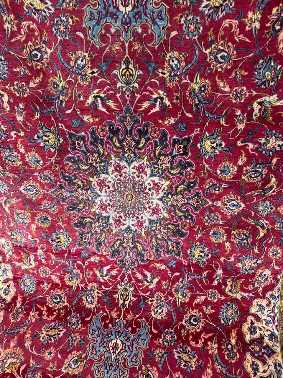 Persian rug Isfahan, multicolor, Kashmiri wool silk, Iran, 1990s. - 172424