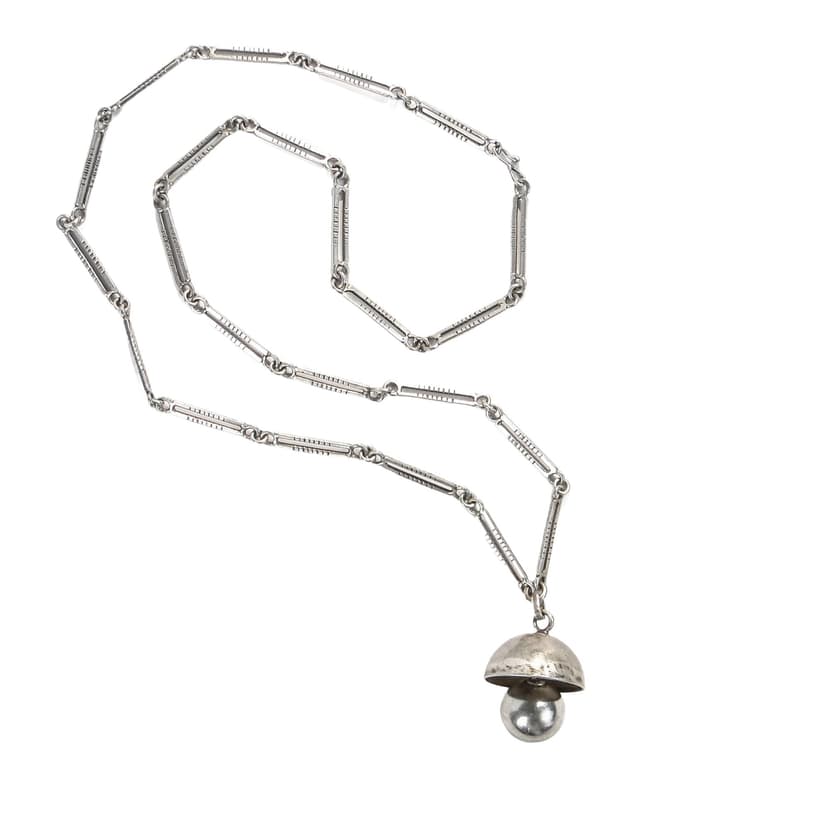 Naszyjnik dzwoneczek, srebro, Polska, lata 60.