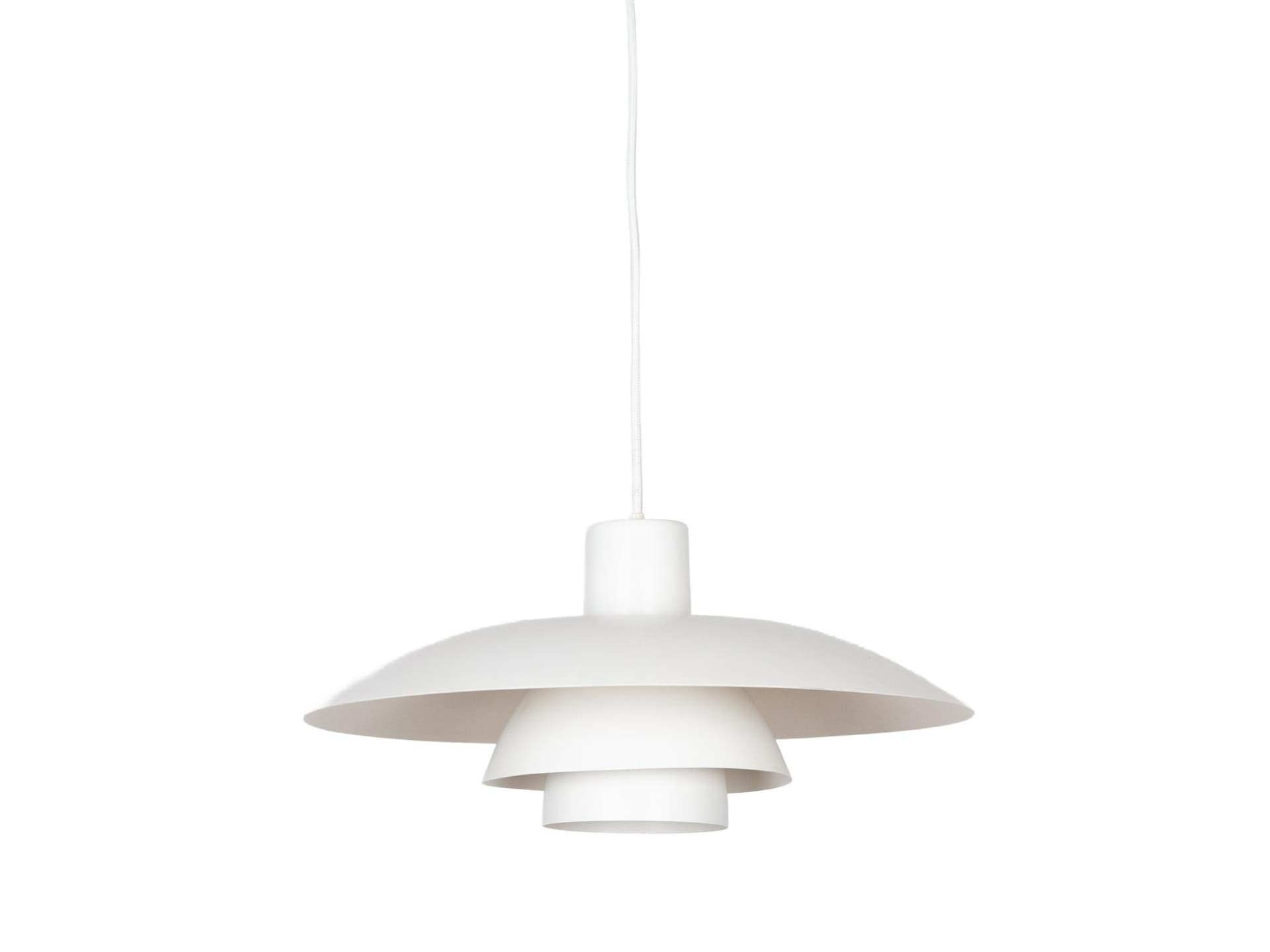 Lampa wisząca PH 4/3, biały, aluminium, proj. P. Henningsen, Louis Poulsen, Dania, lata 60. - 174429