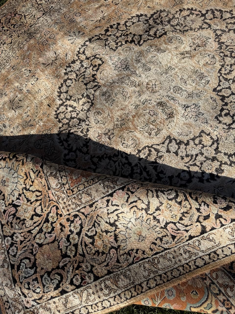 Dywan Ghoum, multikolor, jedwab, Indie, lata 90. - 172684