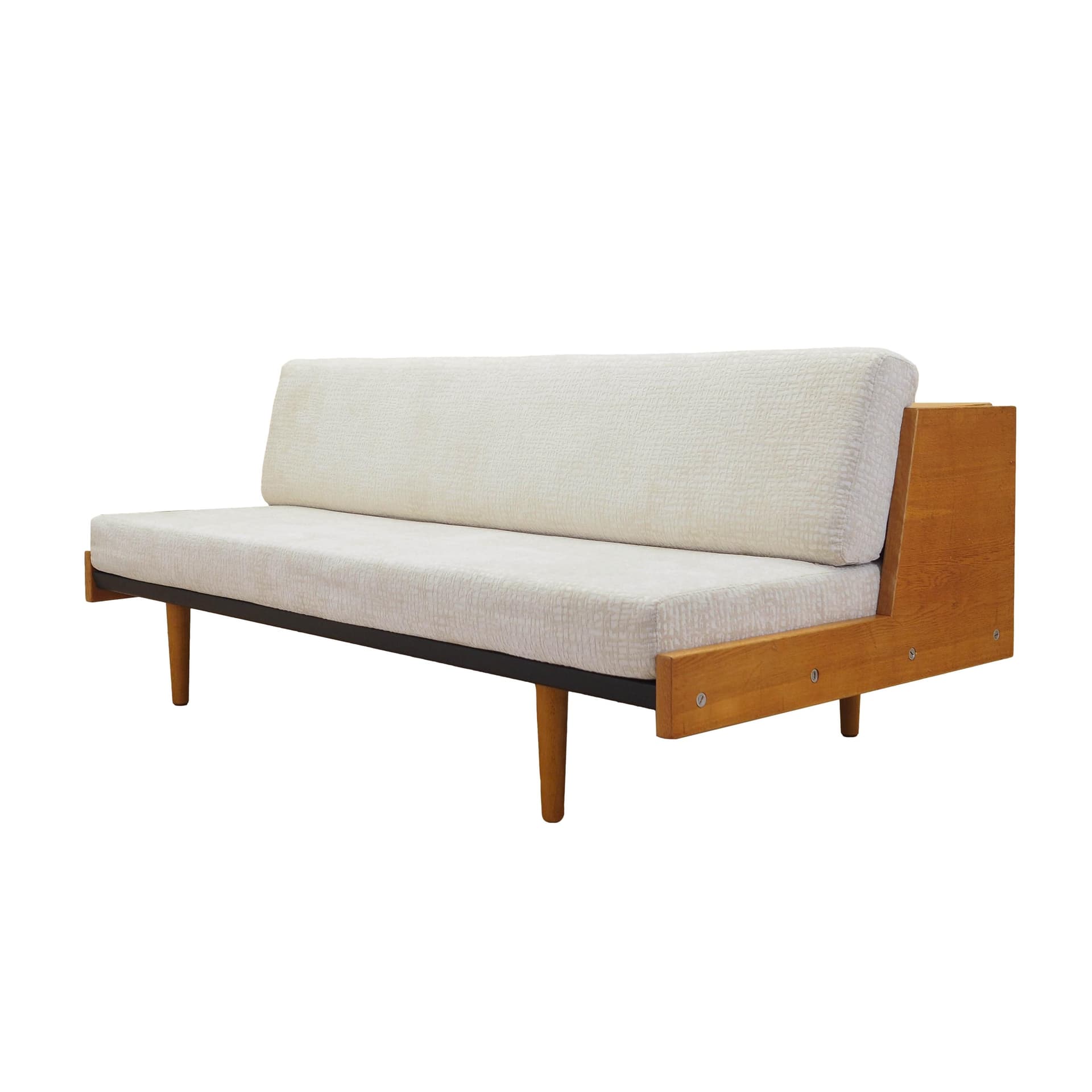 Sofa, ivory, oak, by H. J. Wegner, Getama, Denmark, 1960s. - 172896