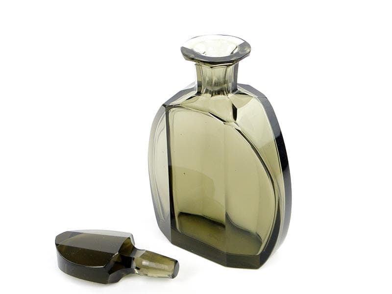 Karafka art déco, turkusowe szkło kryształowe, Moser, Czechy, lata 30. - 172951