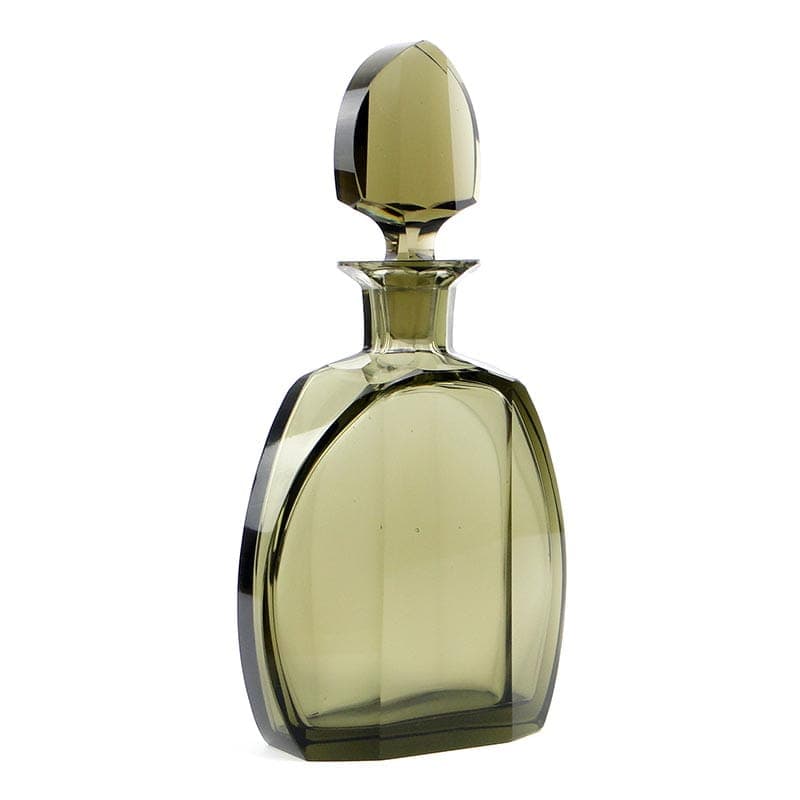 Karafka art déco, turkusowe szkło kryształowe, Moser, Czechy, lata 30. - 172952