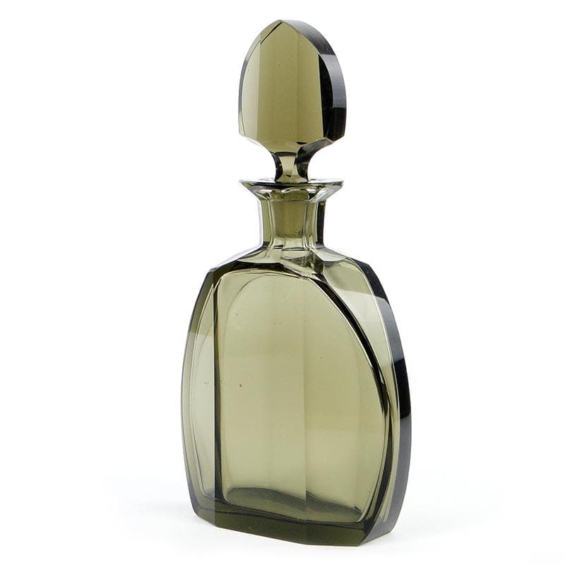 Karafka art déco, turkusowe szkło kryształowe, Moser, Czechy, lata 30. - 172954