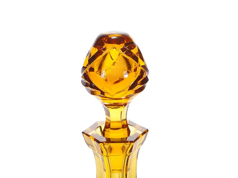 Karafka art déco, szkło kryształowe złoty, Huta Józefina, Polska, lata 40. - 172982