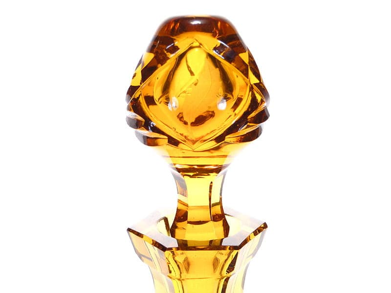 Karafka art déco, szkło kryształowe złoty, Huta Józefina, Polska, lata 40. - 172980