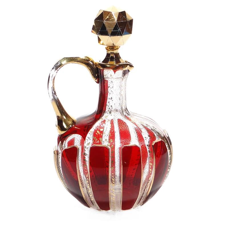 Decanter, Neo-Baroque, ruby glass, Egerman Novy Bor, Czechoslovakia, 1960s