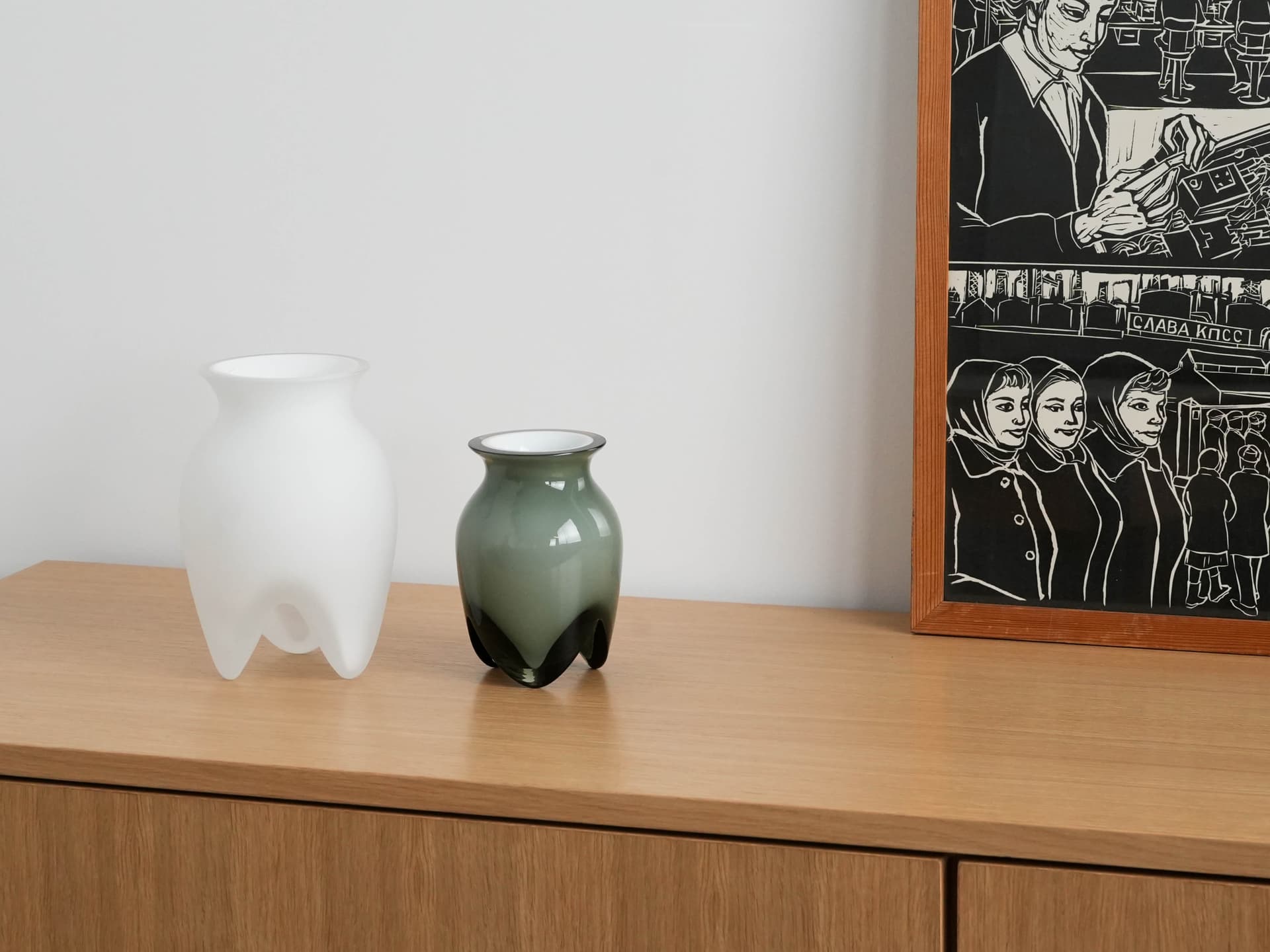 Vase, matte white glass, by L. Utzon, Rosendahl, Denmark - 173086