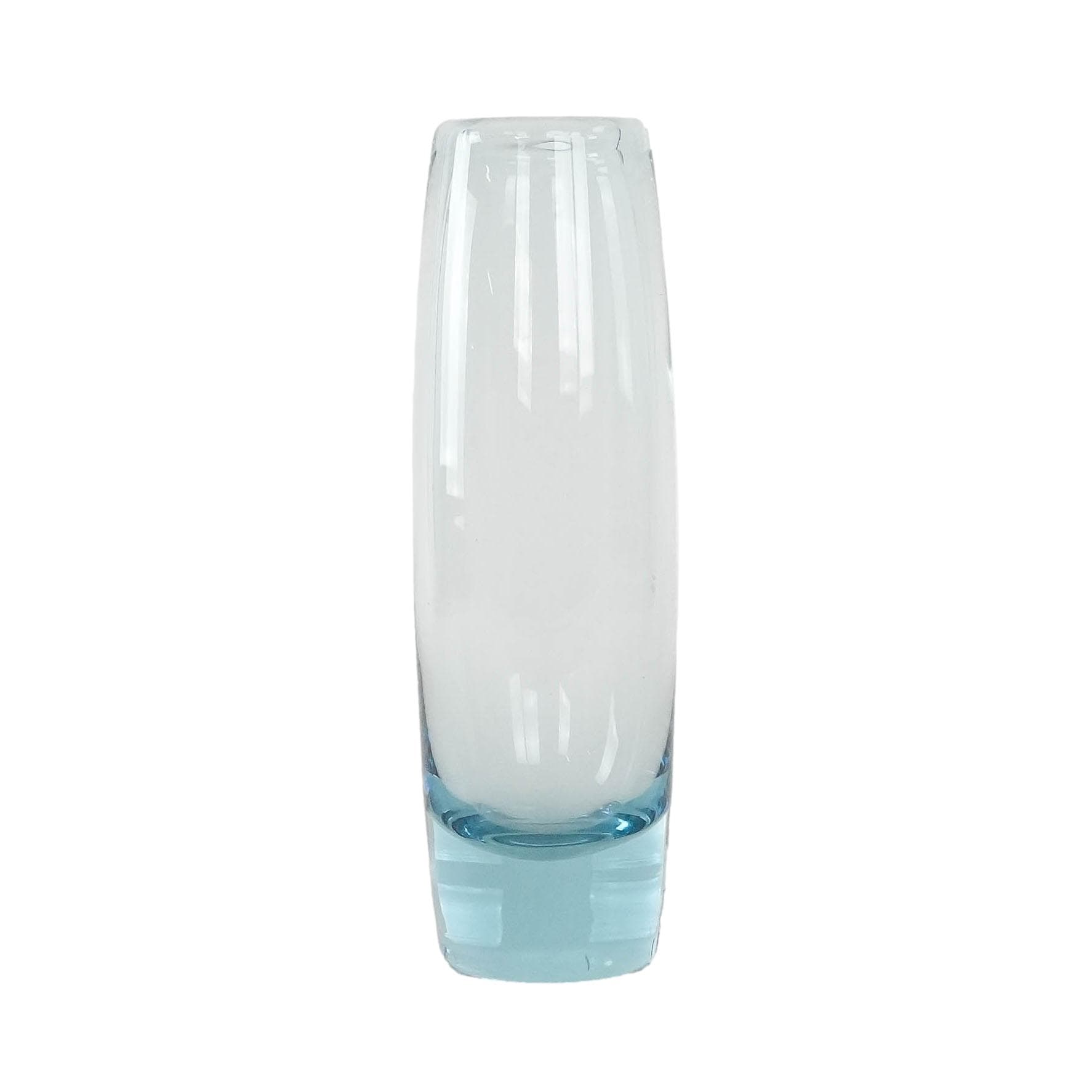 Wazon cylindryczny, transparentny niebieski, szkło, proj. P. Lütken, Holmegaard, Dania, lata 50. - 173087