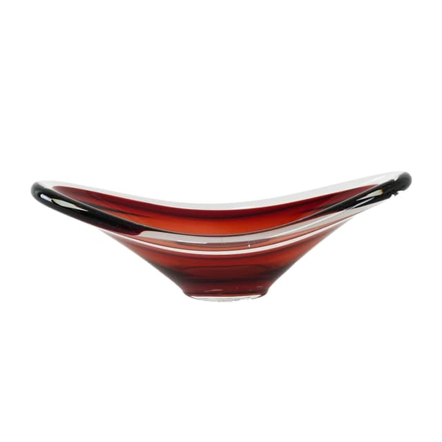 Bowl, Murano, red, glass, Italy, 1960s. - DIMENSION