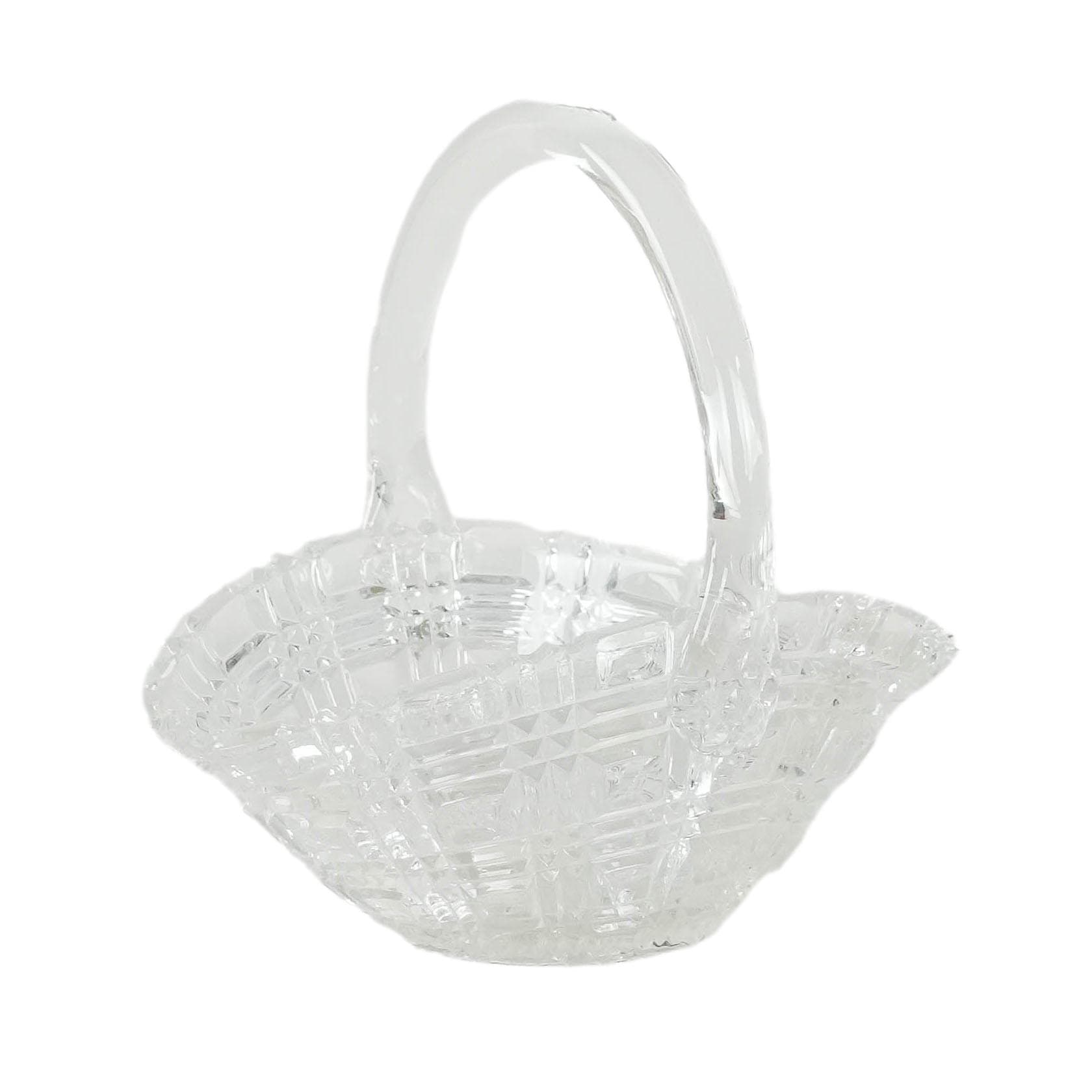 Sugar bowl basket, transparent crystal, Denmark, 1970s.