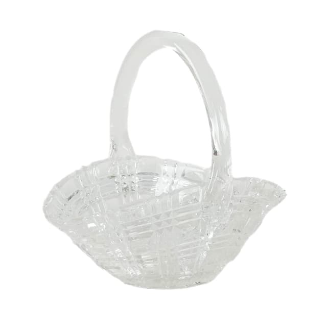 Sugar bowl basket, transparent crystal, Denmark, 1970s. - DIMENSION