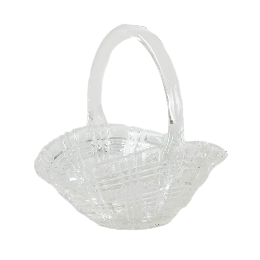 Cukiernica koszyczek, transparentny kryształ, Dania, lata 70.