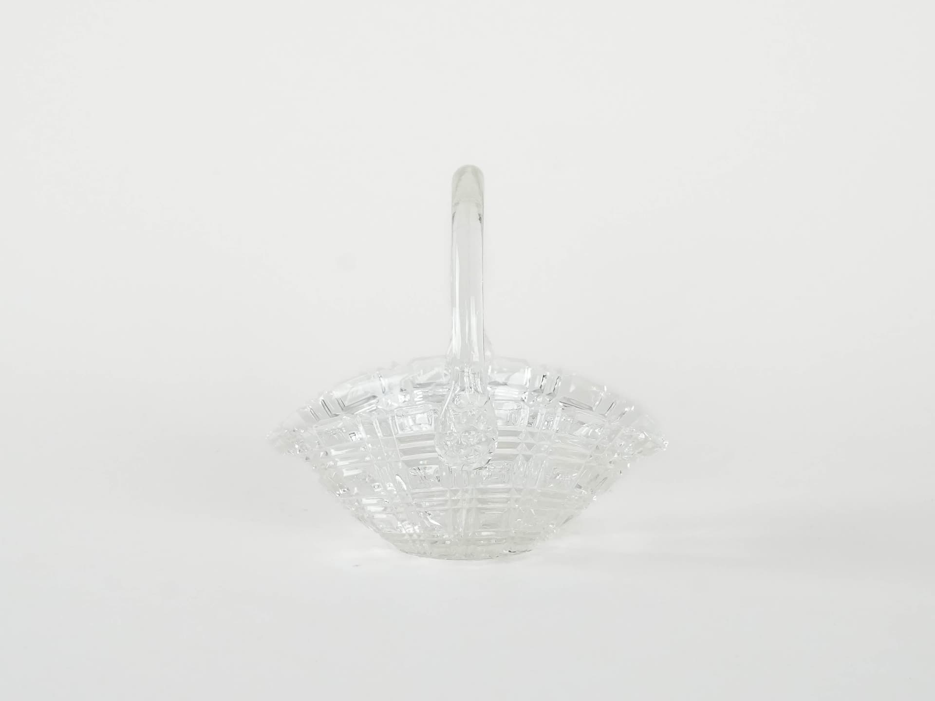 Sugar bowl basket, transparent crystal, Denmark, 1970s. - 173254