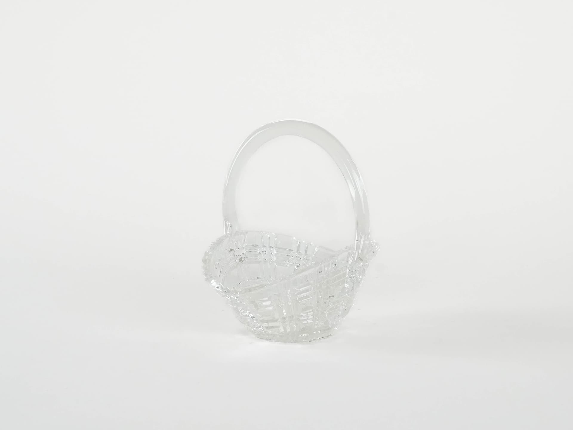 Sugar bowl basket, transparent crystal, Denmark, 1970s. - 173256