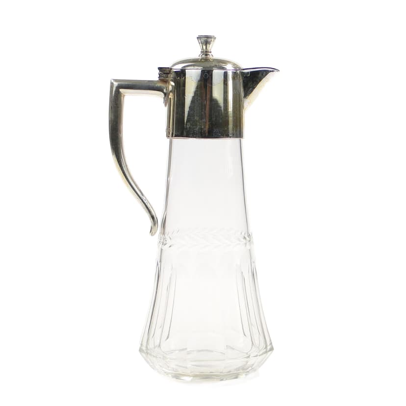 Karafka secesyjna, transparent, szkło, WMF, Niemcy, lata 90. XIX w.