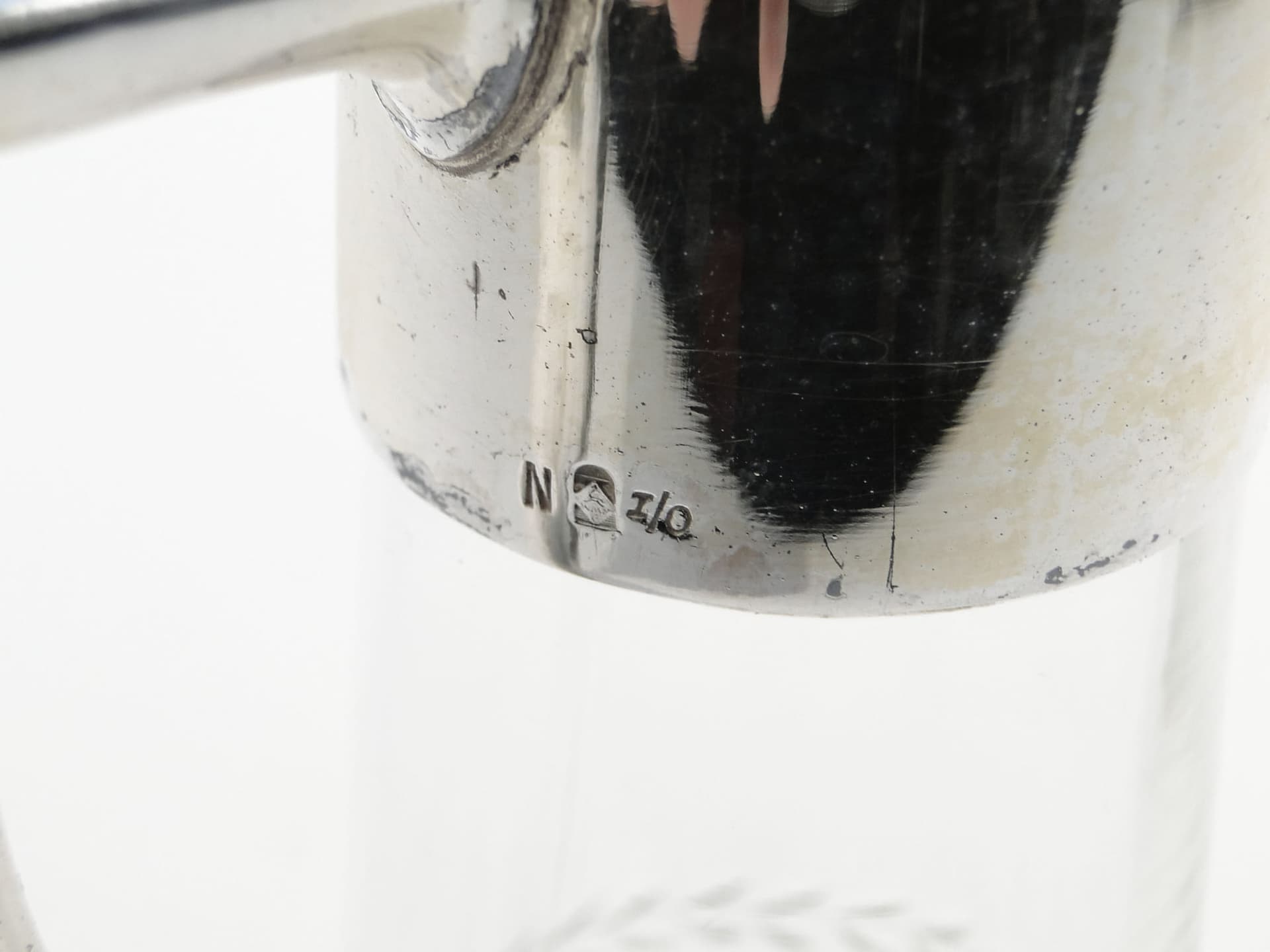 Karafka secesyjna, transparent, szkło, WMF, Niemcy, lata 90. XIX w. - 173260