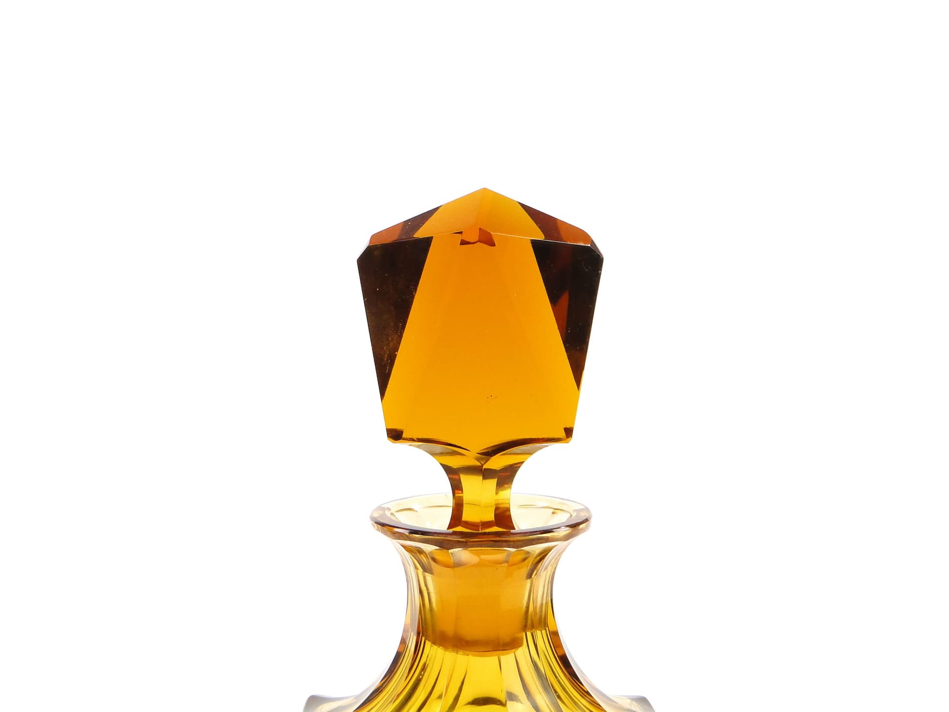 Decanter Art Deco, golden, crystal, Moser, Czech Republic, 1930s. - 173279