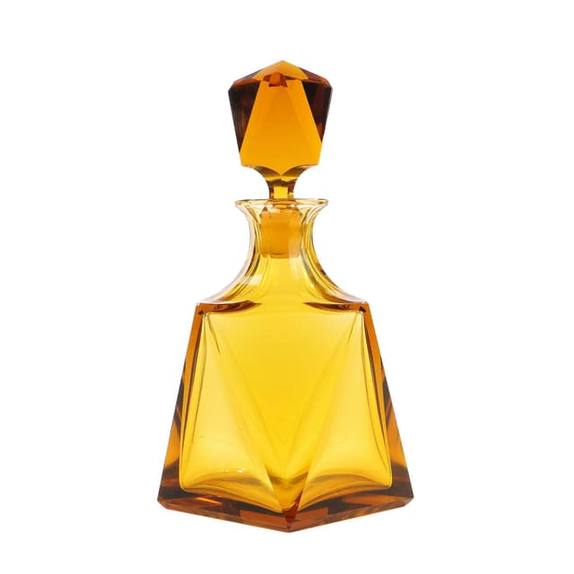 Decanter Art Deco, golden, crystal, Moser, Czech Republic, 1930s. - DIMENSION