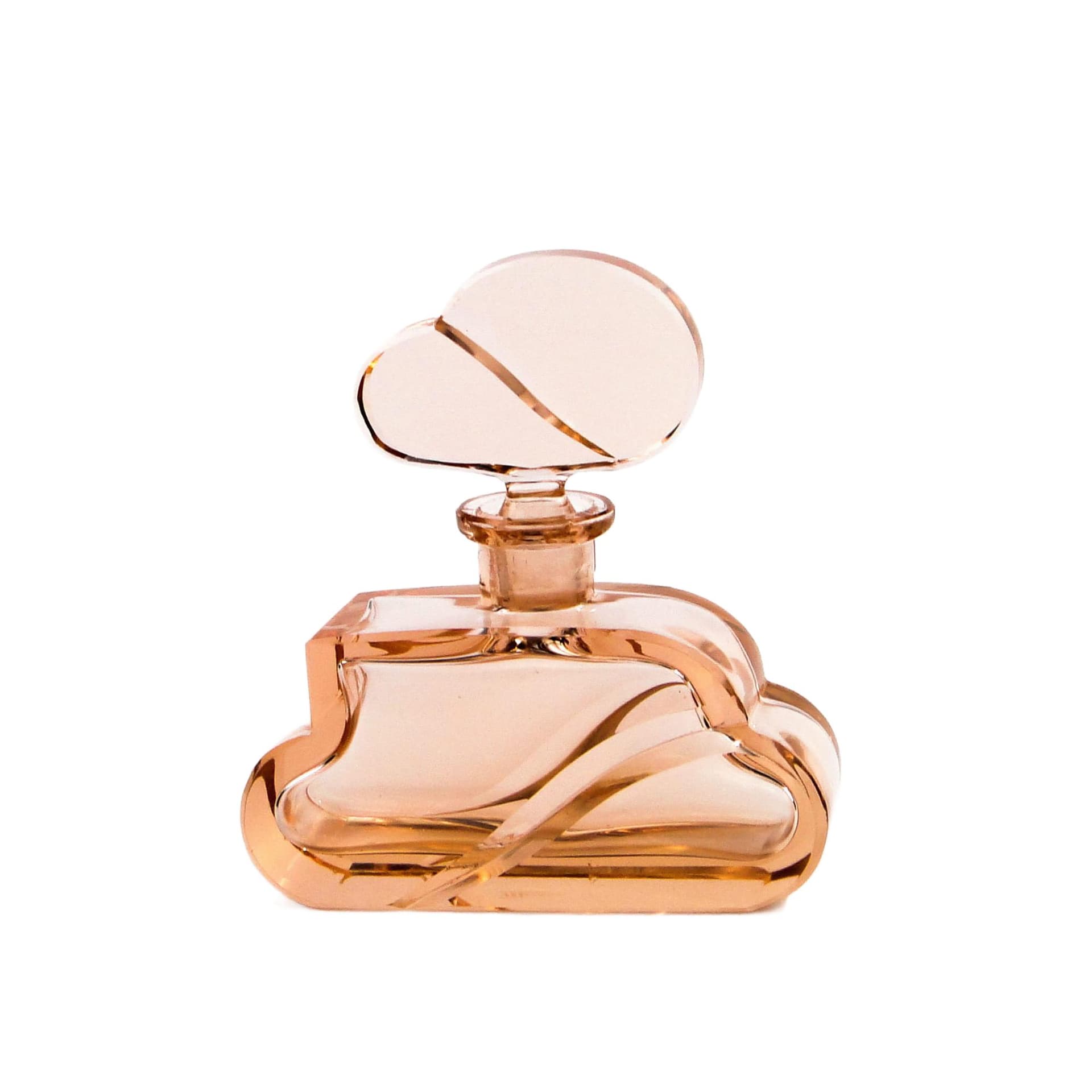 Decanter Art Deco, pink crystal glass, Moser, Czech Republic, 1930s.