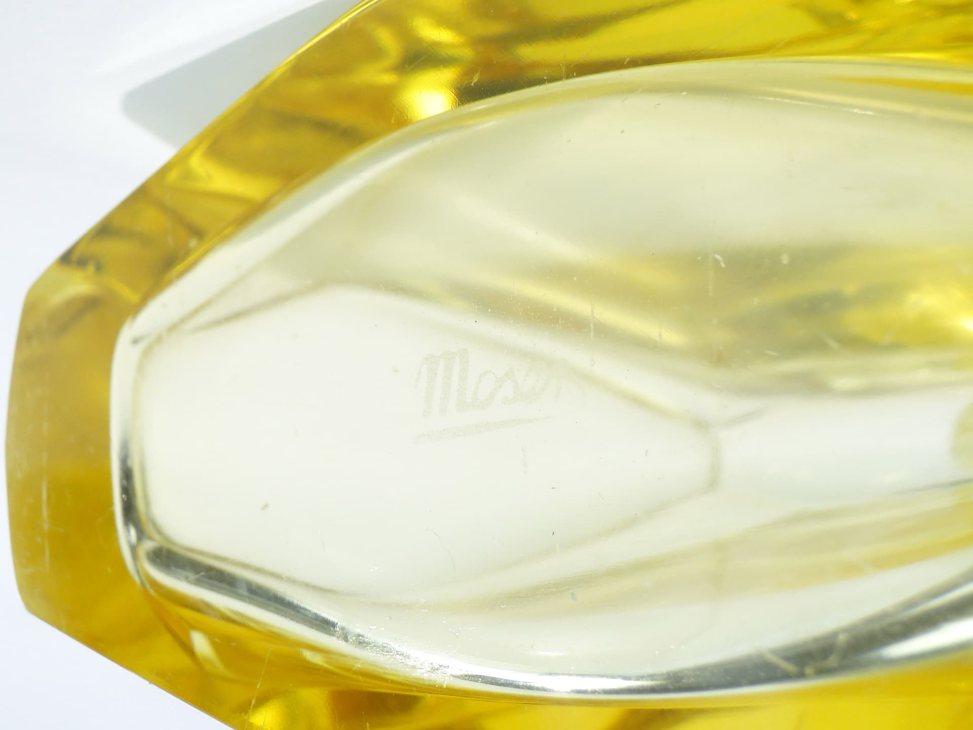 Serwis likierowy Art Deco, cytrynowy, szkło kryształowe, Moser, Czechy, lata 30. - 173398