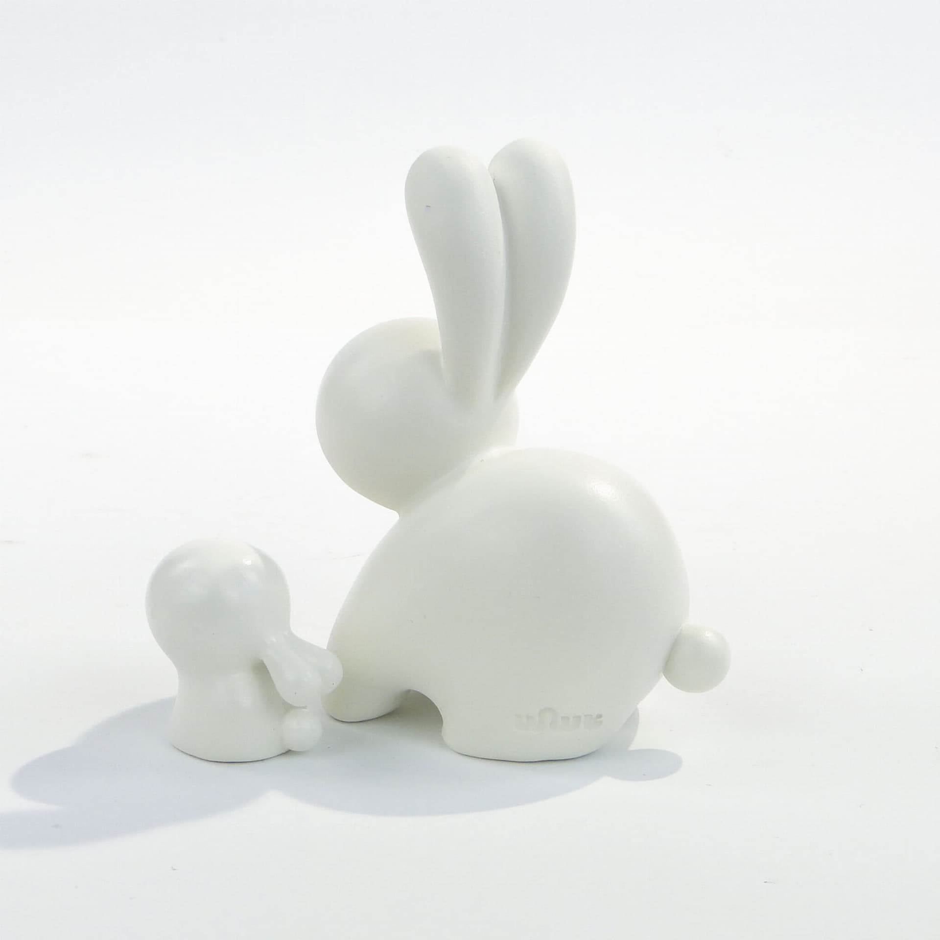 Para figurek Japandi, ceramika biała, lata 80. - 173447