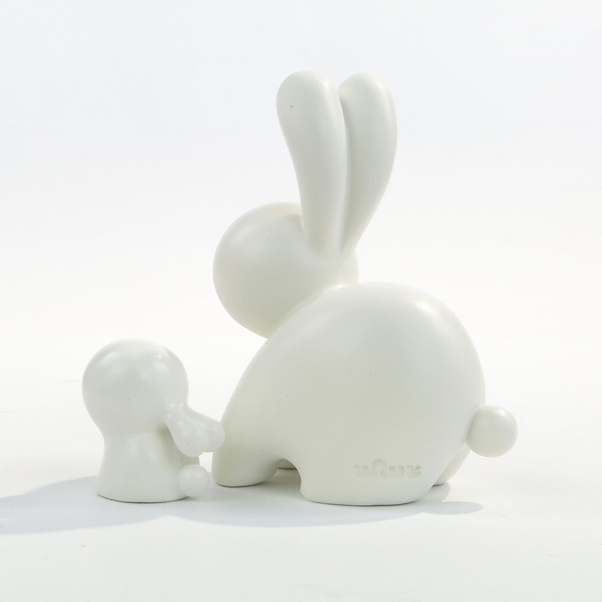 Para figurek Japandi, ceramika biała, lata 80. - 173446