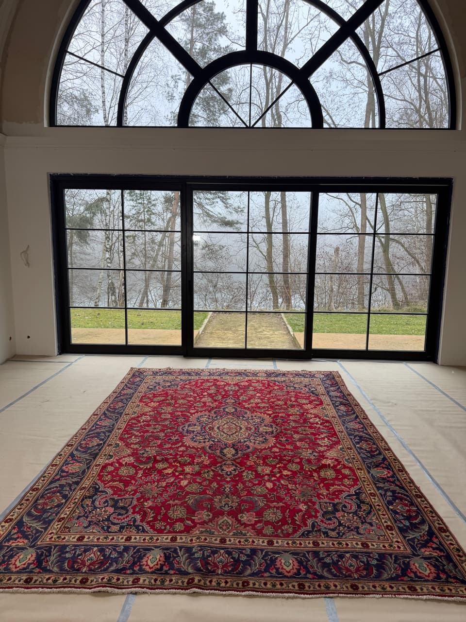 Dywan Keshan 400x290 cm, czerwony, wełna, Iran - 173483