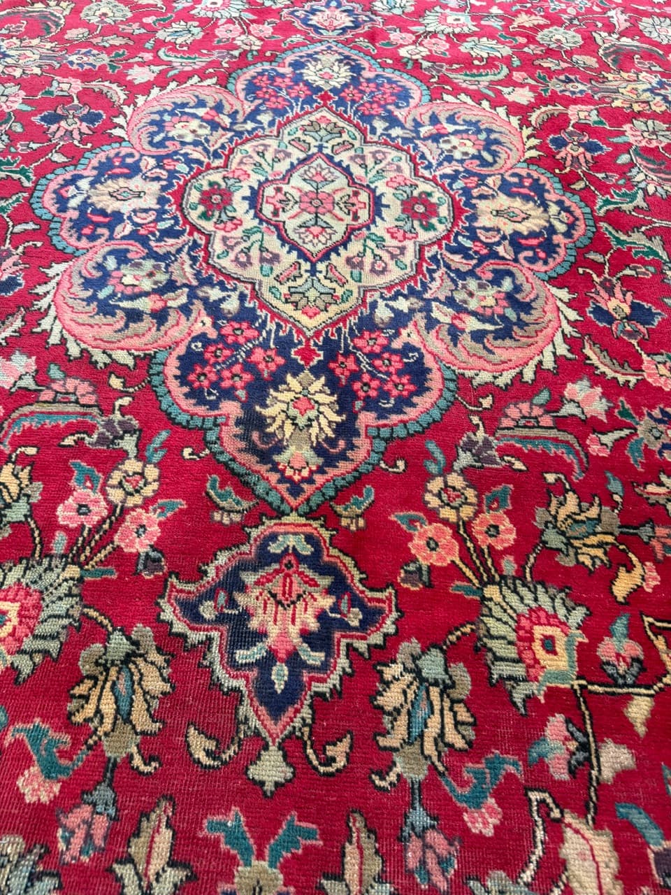 Dywan Keshan 400x290 cm, czerwony, wełna, Iran - 173485