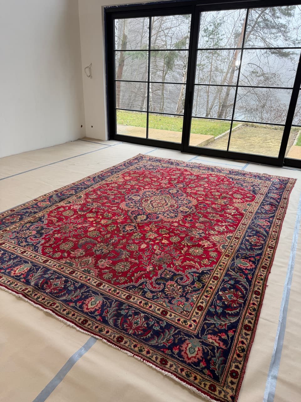 Dywan Keshan 400x290 cm, czerwony, wełna, Iran - 173491