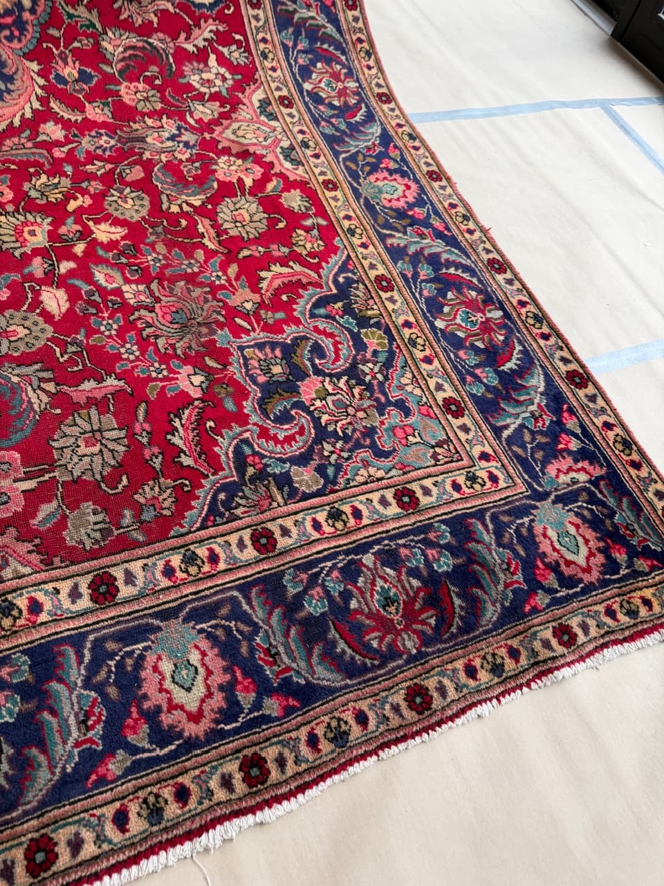 Dywan Keshan 400x290 cm, czerwony, wełna, Iran - 173496