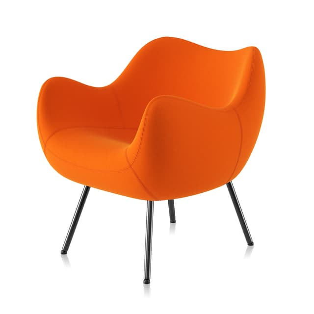 Armchair RM58 Soft Fame (col. 62067) Yellow, black legs - DIMENSION