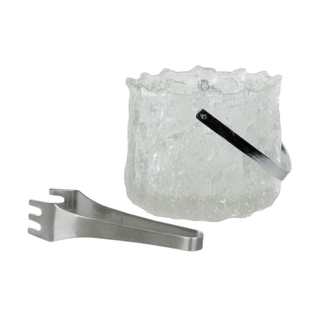 Kubełek na lód, szkło transparentne, Pukeberg, Szwecja, lata 70. - WYMIARY