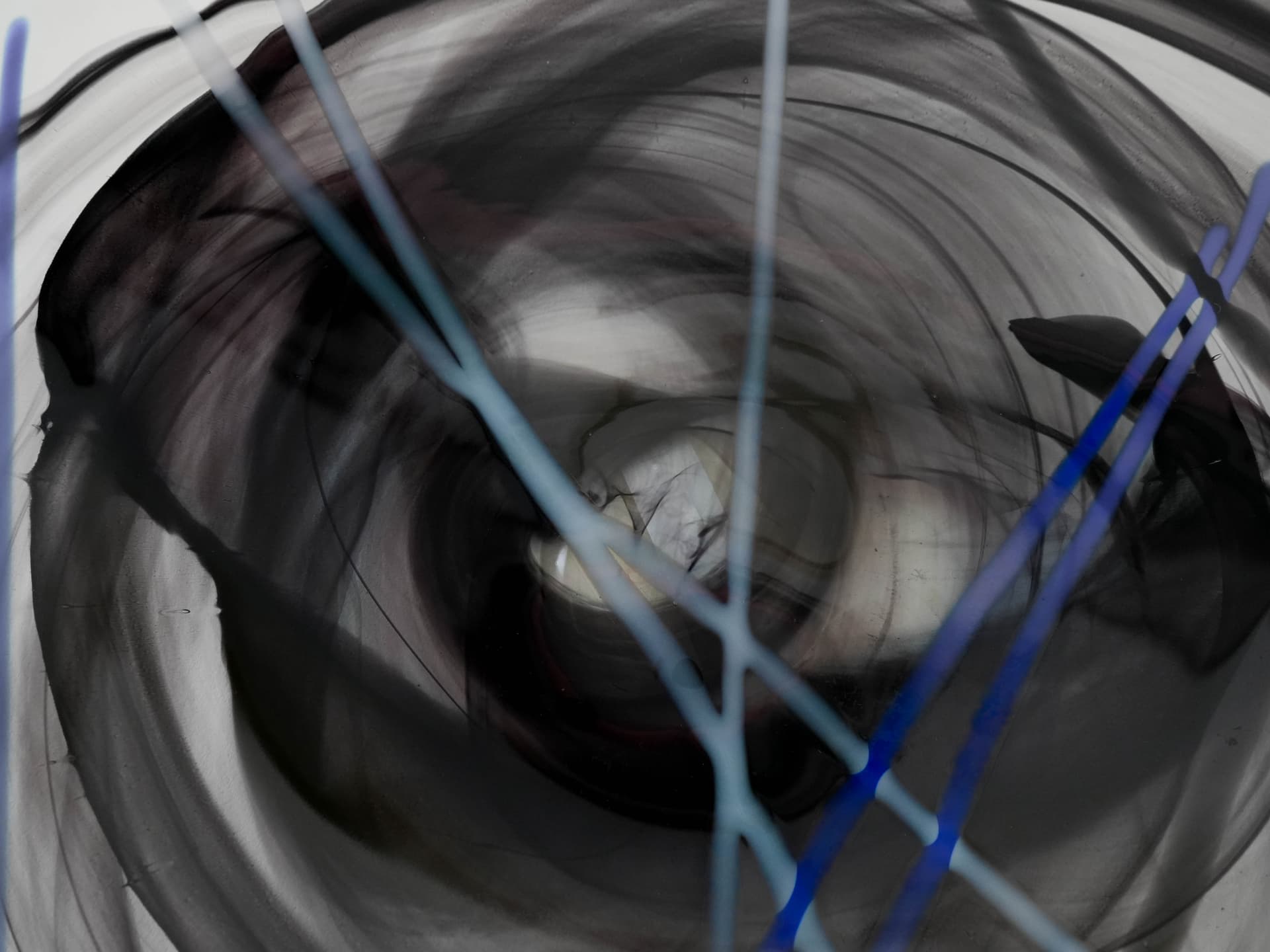 Serving dish Contrast, silver, glass, by A. Ehrner, Kosta Boda, Sweden, 1980s. - 173787