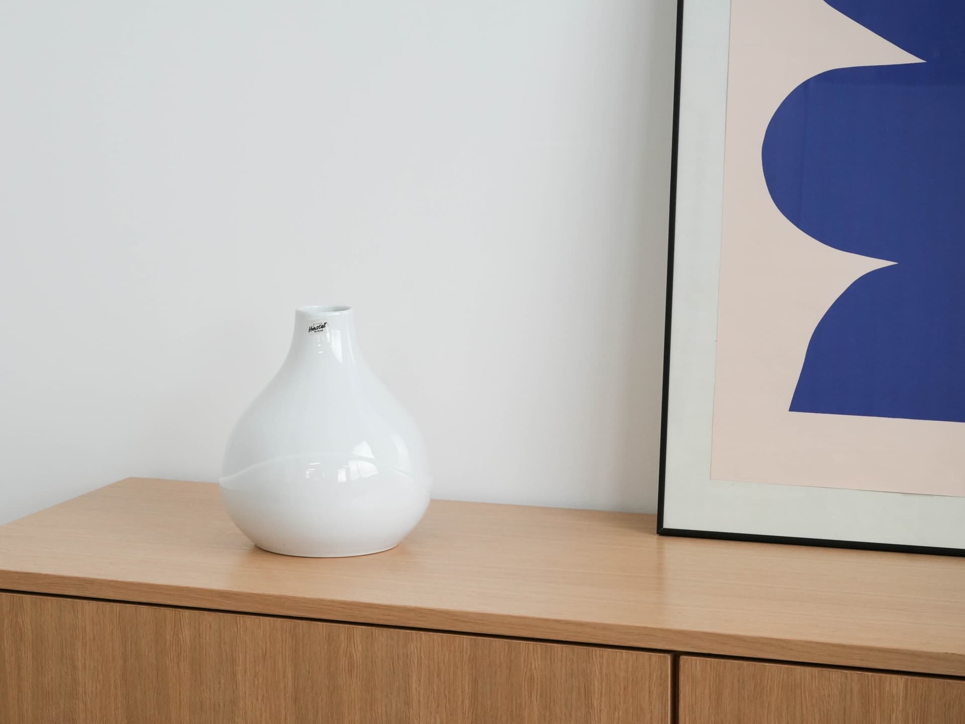 Wazon, ceramika biała, Herstal, Dania, lata 80. - 173802