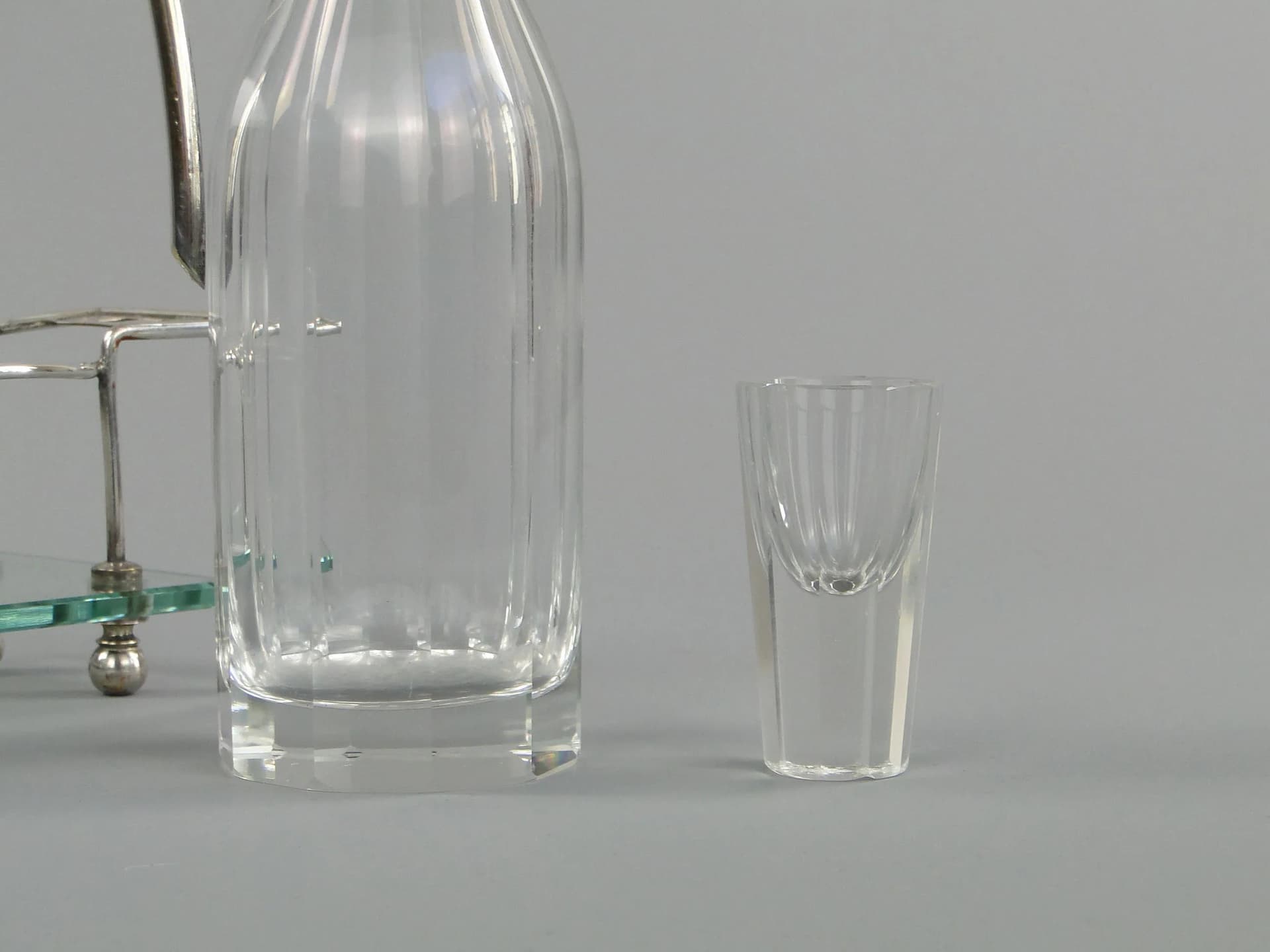 Art Deco liqueur set, transparent crystal, Austria, 1920s - 11567